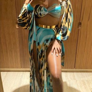 Double Split Leopard Print Co-ord Set